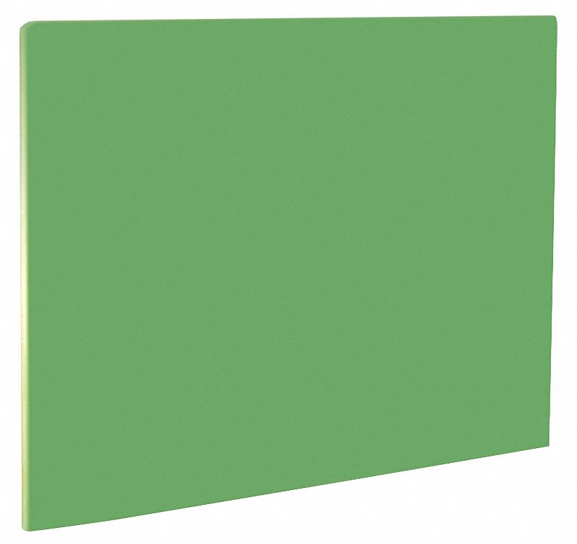 Cutting Board: 20 in Overall Lg, 15 in Overall Wd, Green, Polyethylene, NSF Certified