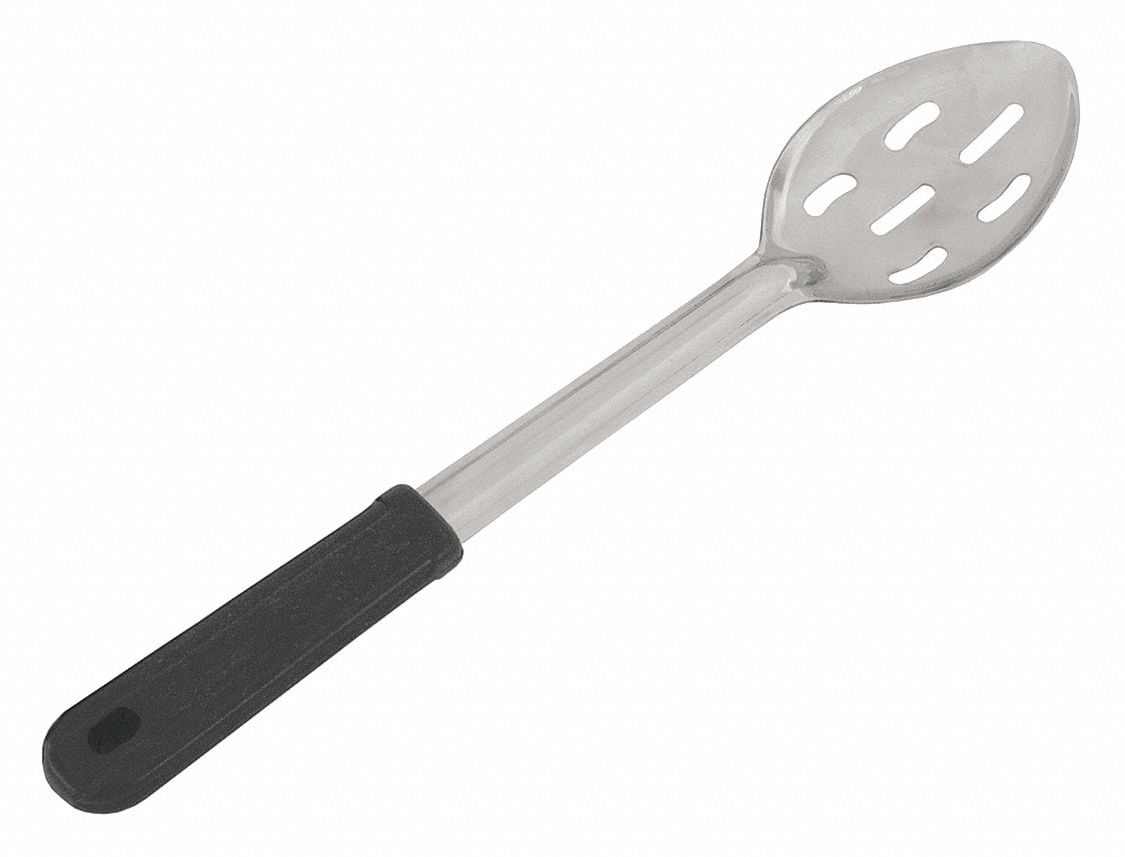 SLOTTED SPOON,BLACK,15 IN. L