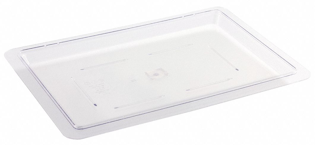 Storage Box Cover: Clear Body, Clear Lid, Polycarbonate, 1 in Overall Ht, 18 in Overall Lg