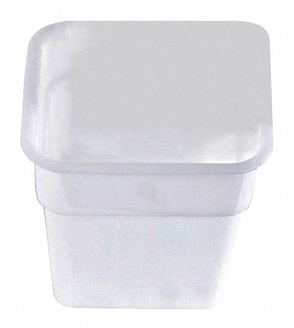 Food Storage Container: 2 qt Capacity, White Body, Polyethylene, 3 3/4 in Overall Ht