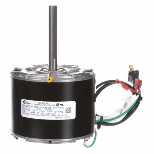 CENTURY, Interthem OEM Repl, 1/8 to 1/10 HP, Direct Drive Motor ...