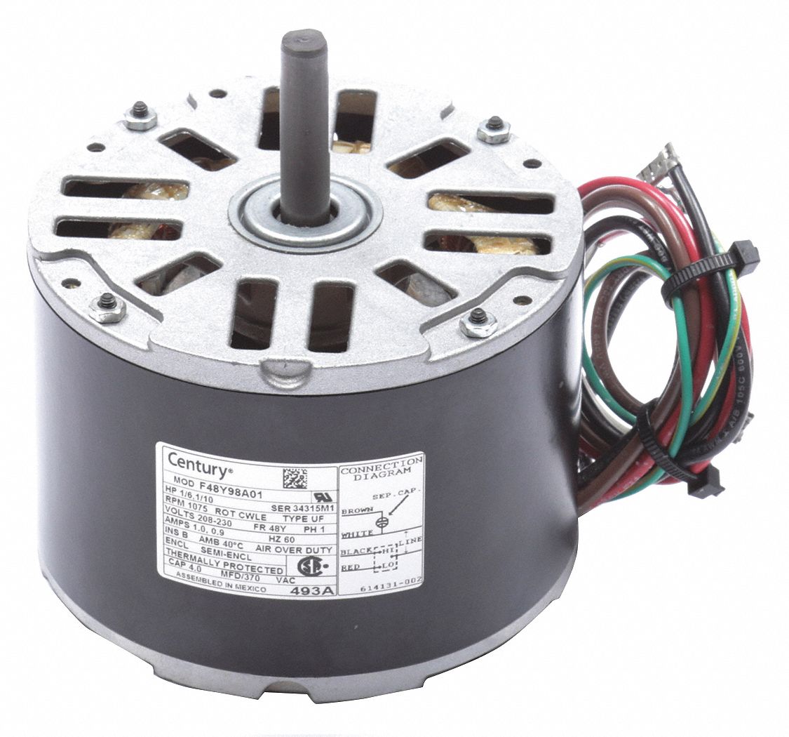 CENTURY Direct Drive Motor, 1/6 to 1/10 HP, OEM Replacement Brand