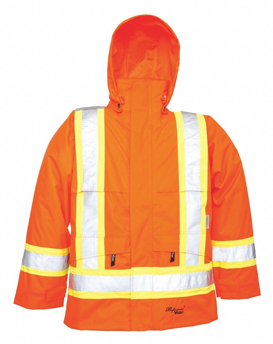 RAIN JACKET,POLYESTER,SZ S,ORANGE