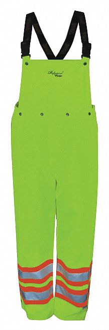Rain Bib Overall, Class E, Yellow/Green, L