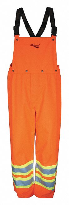 Rain Bib Overall, Class E, Orange, 2XL