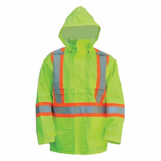 VIKING Yellow/Green, Hi-Viz Safety Jacket, 2XL, 150D Rip-Stop Polyester ...