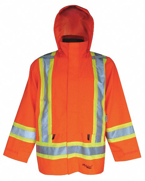 HIGH VISIBILITY JACKET,ORANGE,SZ L