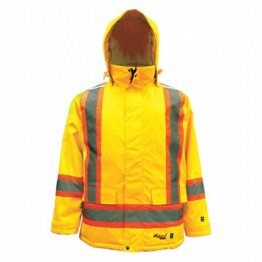 VIKING Yellow/Green, Hi-Viz Freezer Insulated Safety Jacket, S, 300D ...