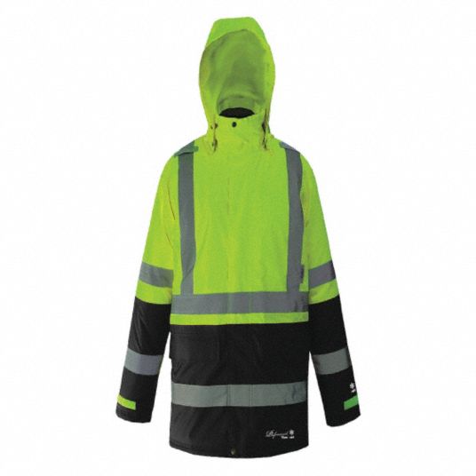 VIKING Black/Yellow, Hi-Viz Insulated Safety Jacket, M, 300D Rip-Stop ...