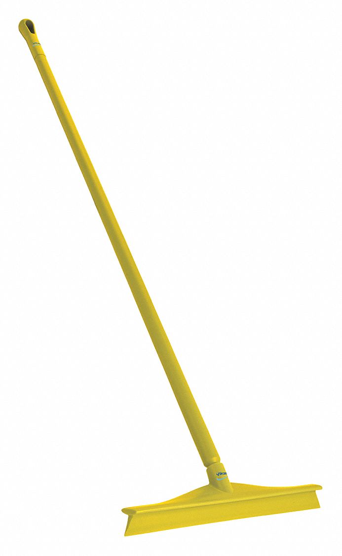 Floor Squeegee: Single-Blade, Includes Handle, Threaded, European Thread, 24 in Blade Wd