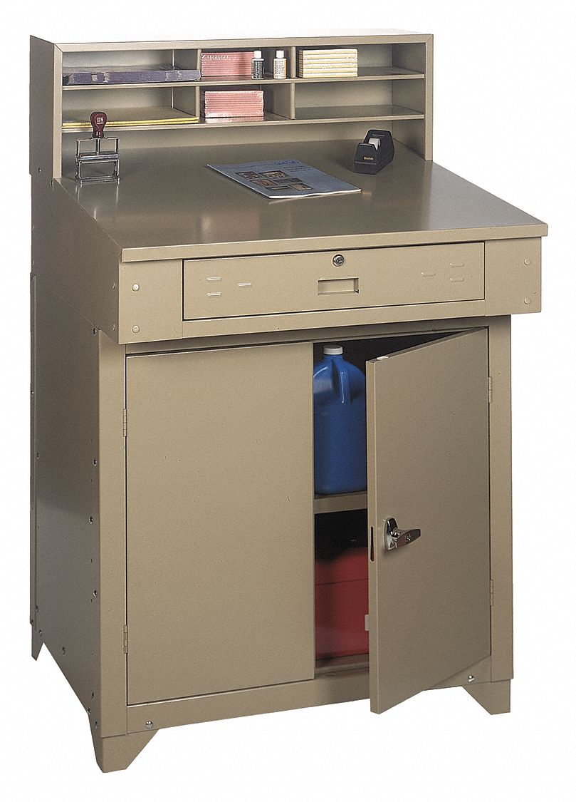 EDSAL, Desk, 34 in x 30 in x 55 in, Shop Desk 45GR95PSD7813 Grainger