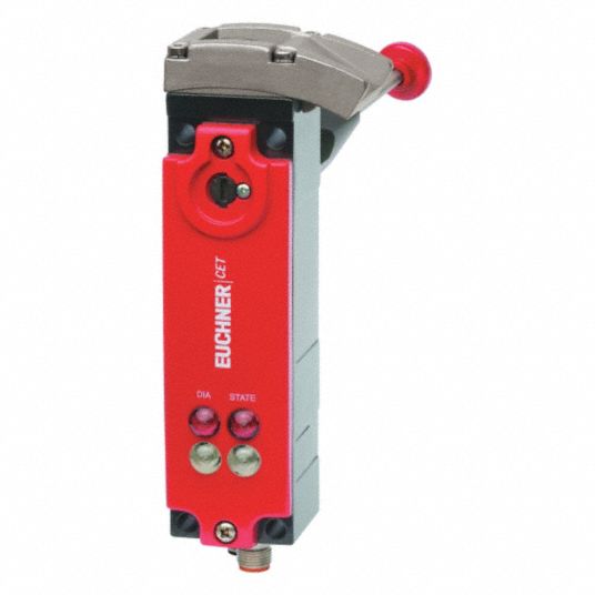 EUCHNER Locking Safety Switch M12, Mfr. No. 96327, RFID, 2.64 in Wd, 7