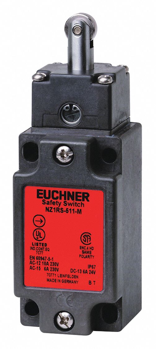 EUCHNER, Roller Plunger, Metallic, Roller Plunger Limit Switch - 45GV10 ...