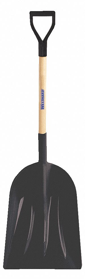 SCOOP SHOVEL,30 IN. L HANDLE,HDPE,BLACK