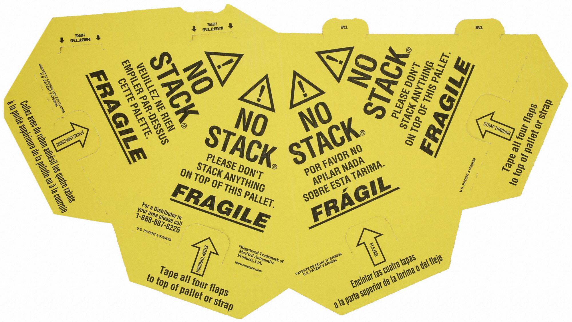 GRAINGER APPROVED Pallet Cones, Corrugated Material, 8 in Base Length, 8 in Base Width, 10 in