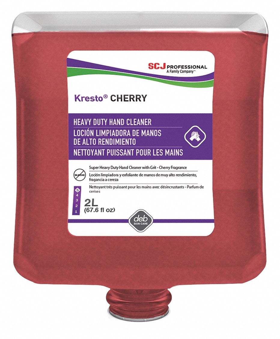 HAND CLEANER, KRESTO SERIES, PASTE, 2 L, INCLUDES GRIT, CHERRY, 4 PK