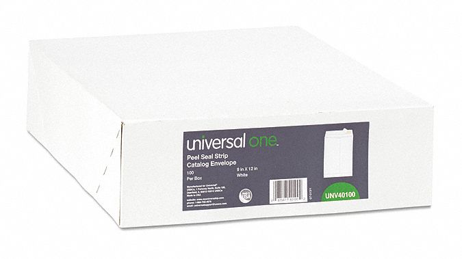 Catalog Envelopes: #10-1/2 Envelope Size, Paper, Top, White, 100 PK