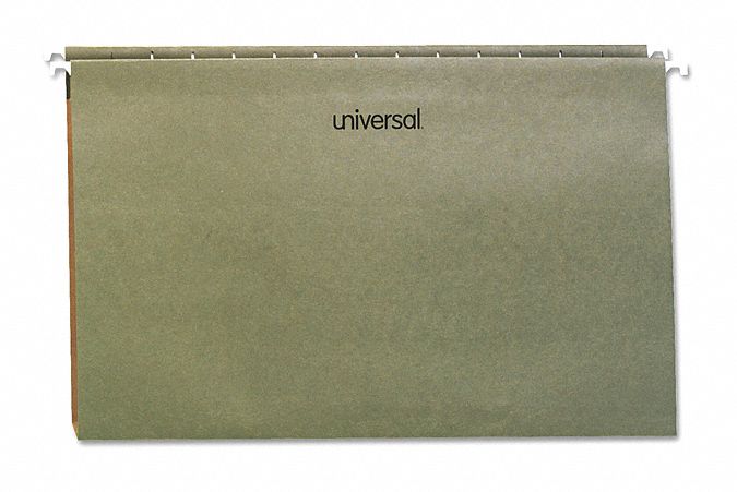 Hanging File Folders: 8 1/2 in Ht, 14 in Wd, 11 Pt. Stock, 1 in Expanded Dp, 25 PK