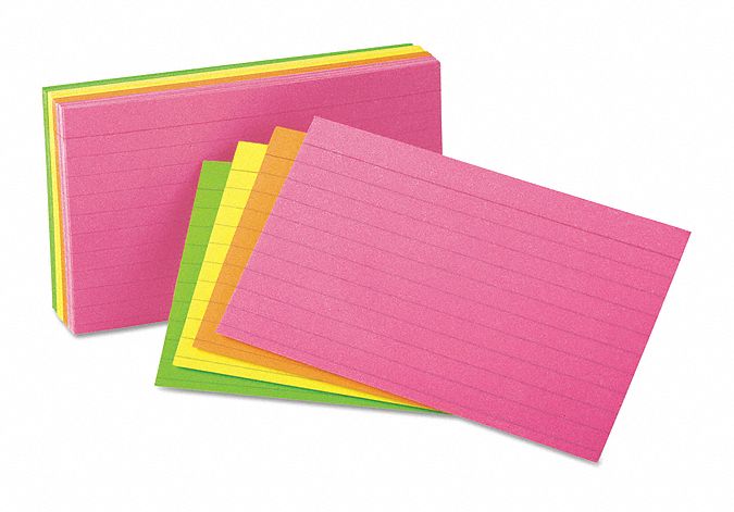 UNIVERSAL ONE Index Cards, Card Size 4 in x 6 in, Color Assorted, Ruled ...