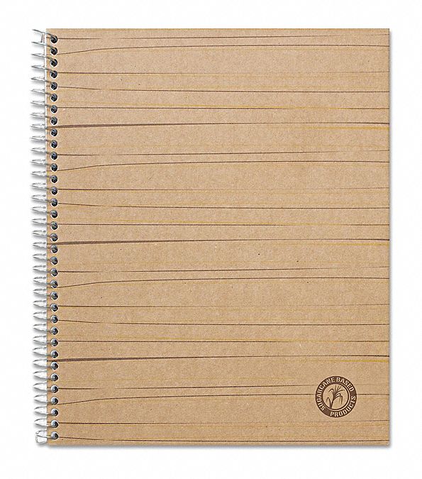 Notebook: 8-1/2 in x 11 in Sheet Size, College, White, 100 Sheets, Brown, Kraft, Left