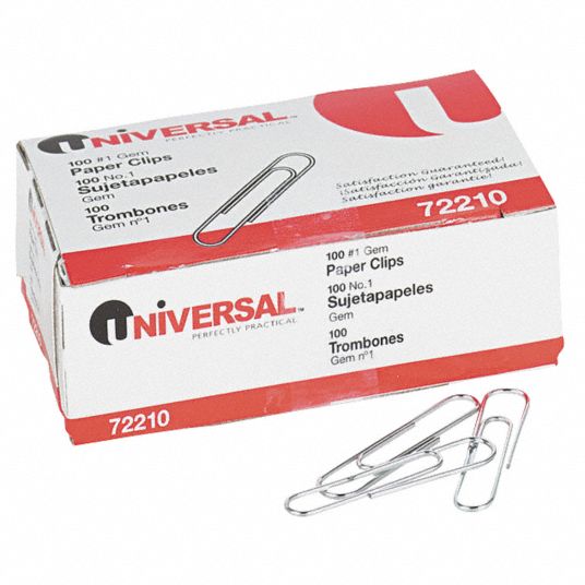 UNIVERSAL ONE, No. 1, Wire, Paper Clip 45HD74UNV72210 Grainger