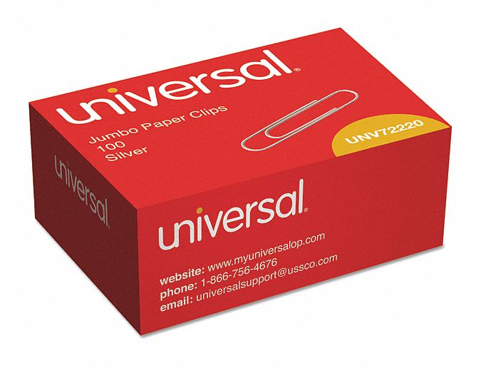 UNIVERSAL ONE, Jumbo, Wire, Paper Clip - 45HD75|UNV72220 - Grainger