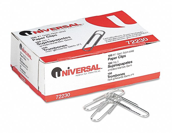 UNIVERSAL ONE Wire Paper Clip, No. 1 - 45HD78|UNV72230 - Grainger