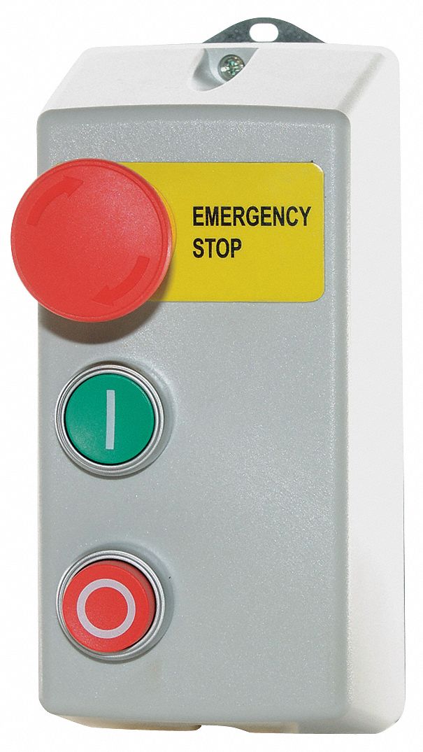 ELECTRIC CONTROL STATION, 2FLUSH PUSH BUTTONS/EMERGENCY STOP, 0 PILOT LIGHTS, 4NO