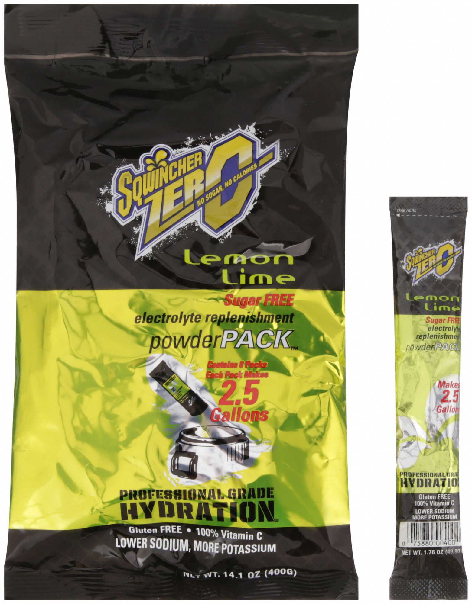 SQWINCHER, Sugar Free, 2.5 gal Yield per Unit, Sports Drink Mix