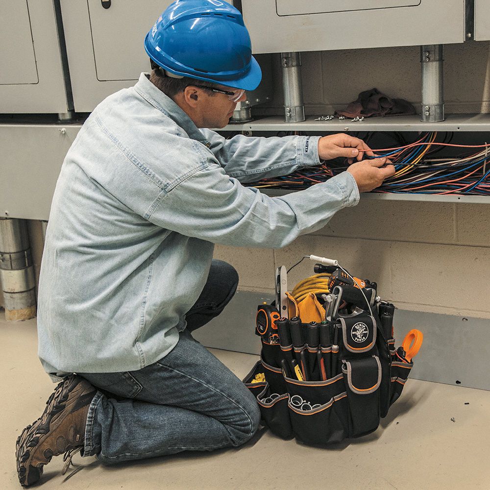 KLEIN TOOLS Bucket Tool Organizer, Black/Orange Polyester 45HL37