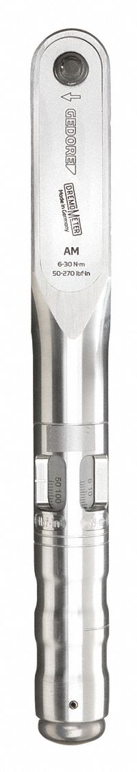 Micrometer Torque Wrench: Inch-Pound/Newton-Meter, 1/4 in Drive Size, 6 N-m to 30 N-m