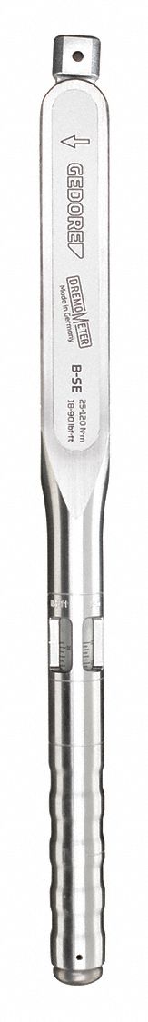 Micrometer Torque Wrench: Foot-Pound, Newton Meter, 9mm x 12mm Drive Size, 19 in Overall Lg