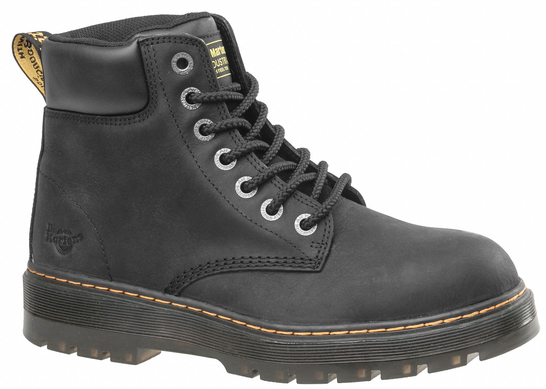 Mens US Size 6 9 10 12 Doc Dr Martens BURNHAM Steel Toe Black Work Boot $140 