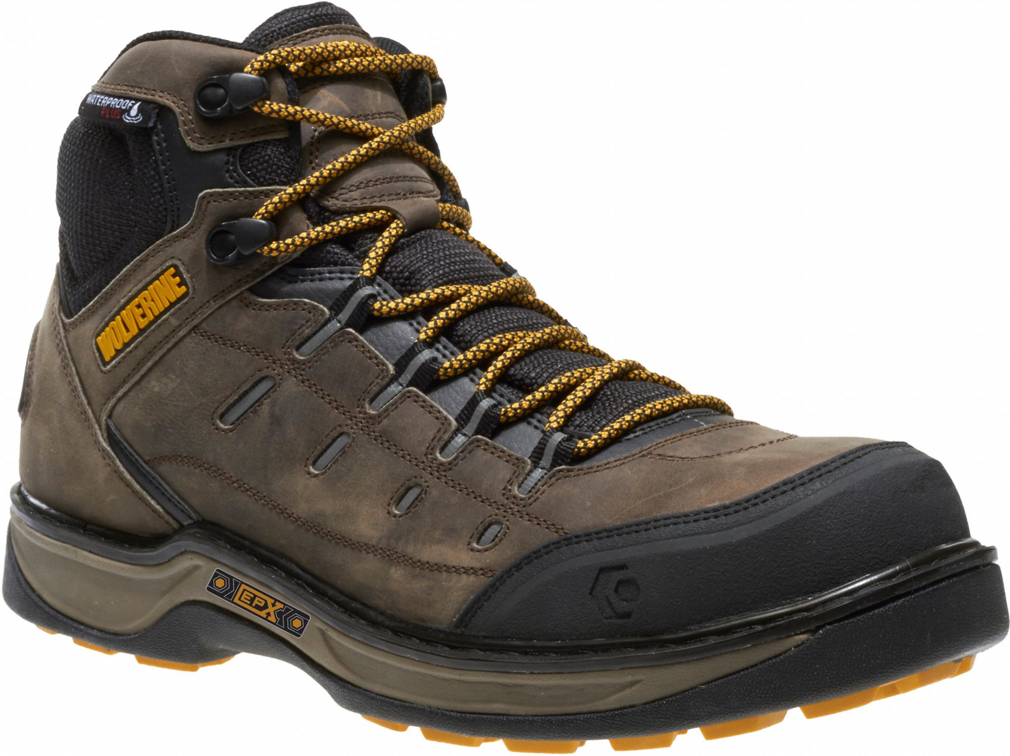 WOLVERINE Hiker Boot, 11, EW, Men's, Taupe/Yellow, Composite Toe Type