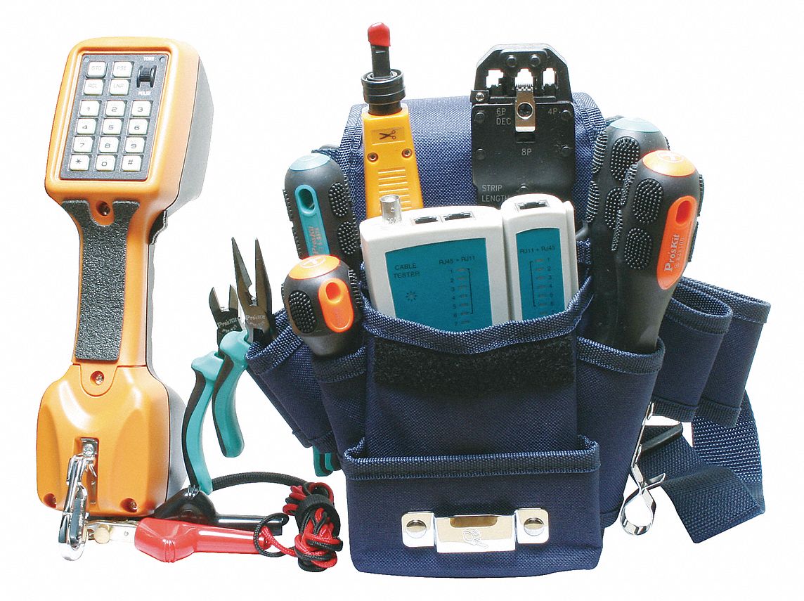 COMMUNICATIONS TOOL KIT, 11 TOTAL PIECES, DRIVERS AND BITS/ELECTRICAL AND TELECOM TOOLS/PLIERS
