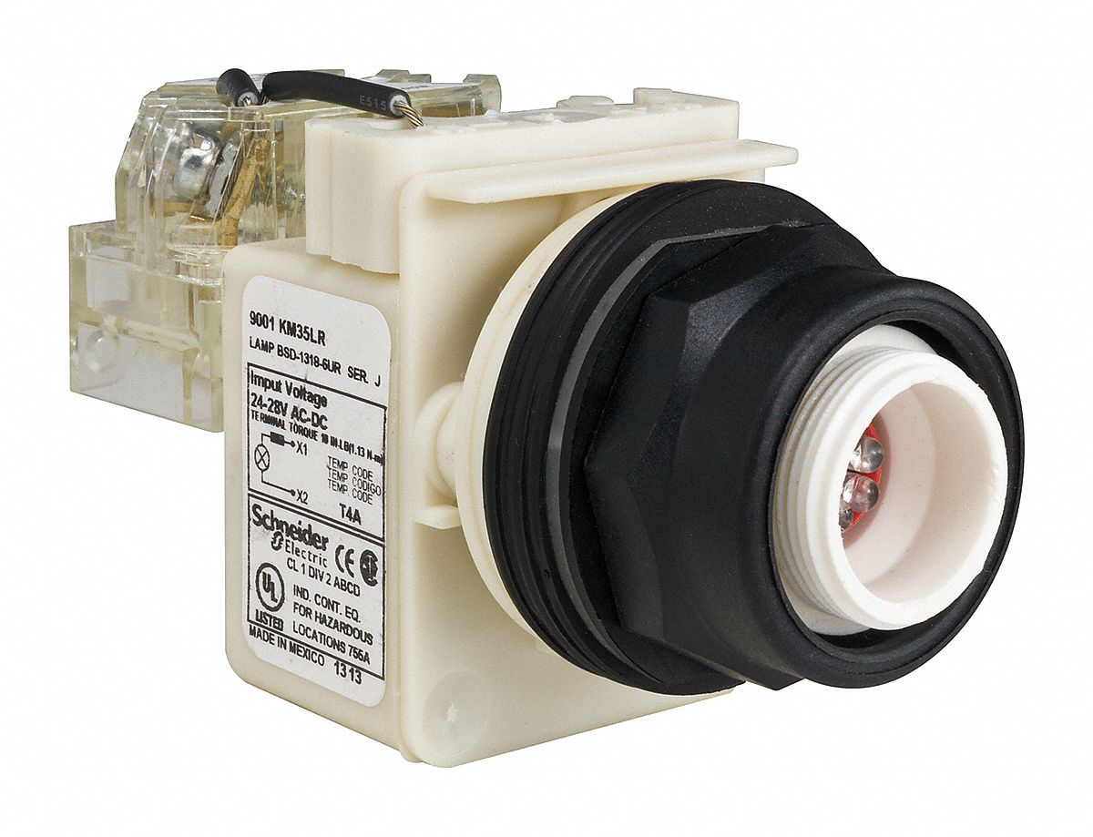 Pilot Light: 30 mm Panel Mounting Size, No Lens Included, LED, 9001SK Series