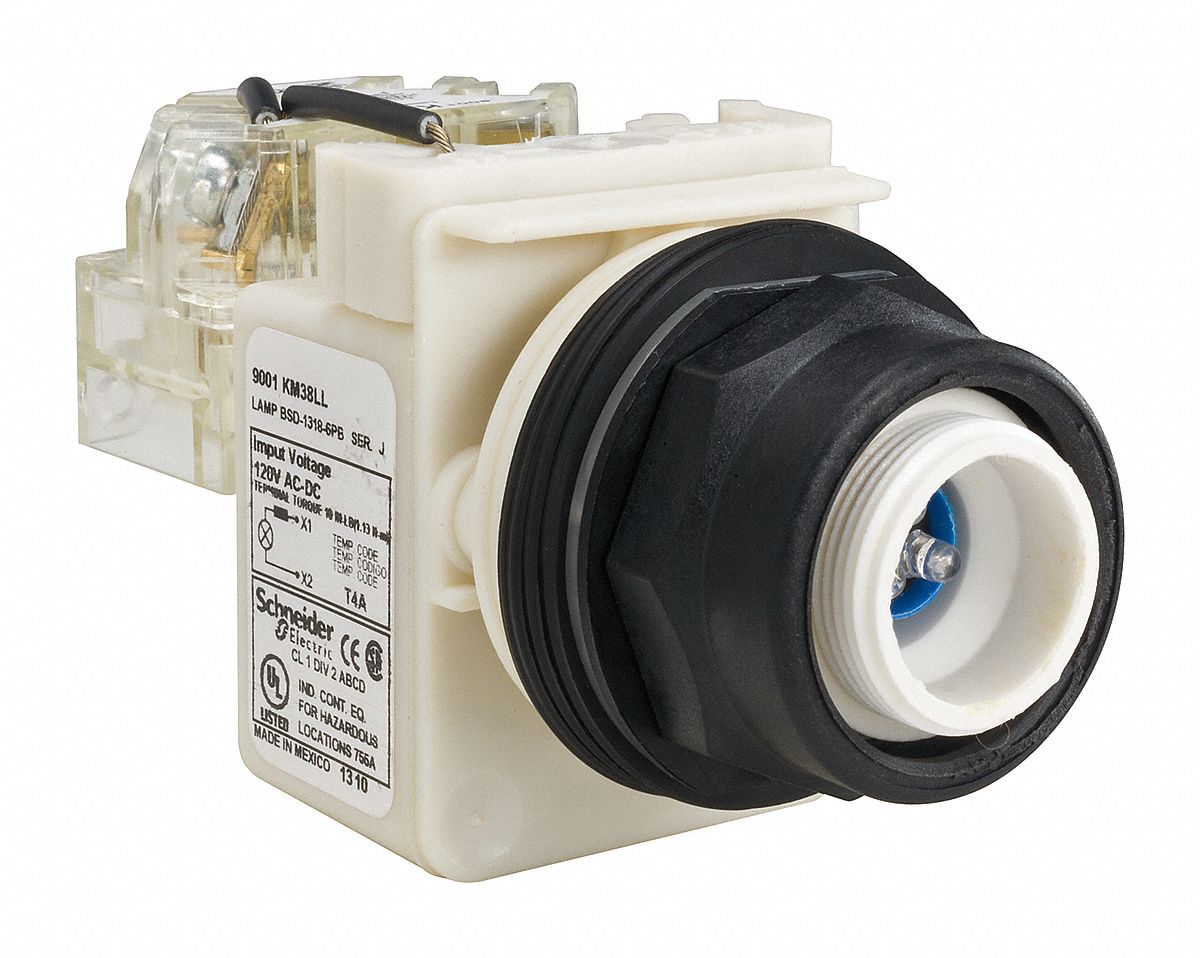 Pilot Light: 30 mm Panel Mounting Size, No Lens Included, LED, 9001SK Series