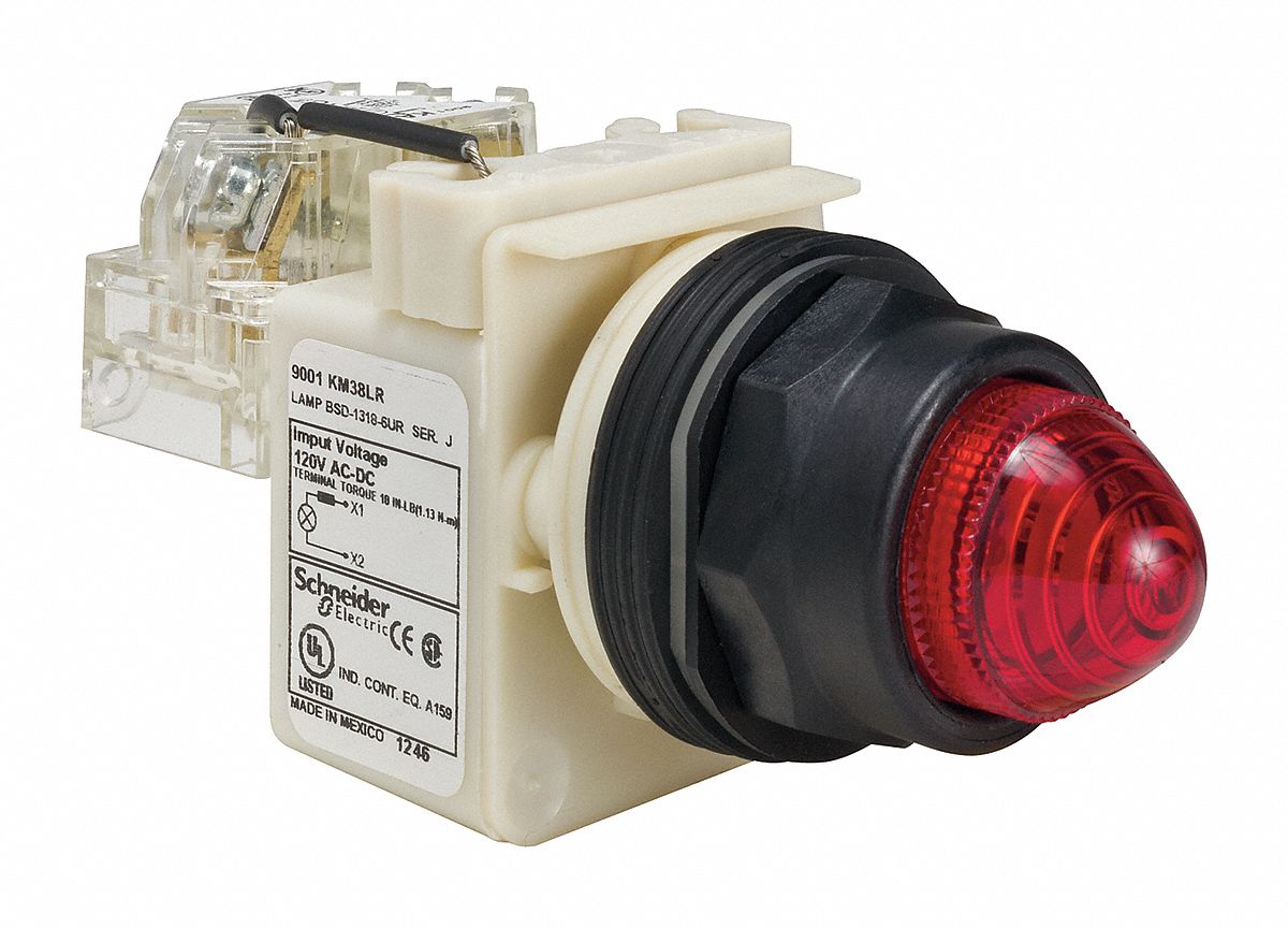 Pilot Light: 30 mm Panel Mounting Size, Red, LED, 9001SK Series