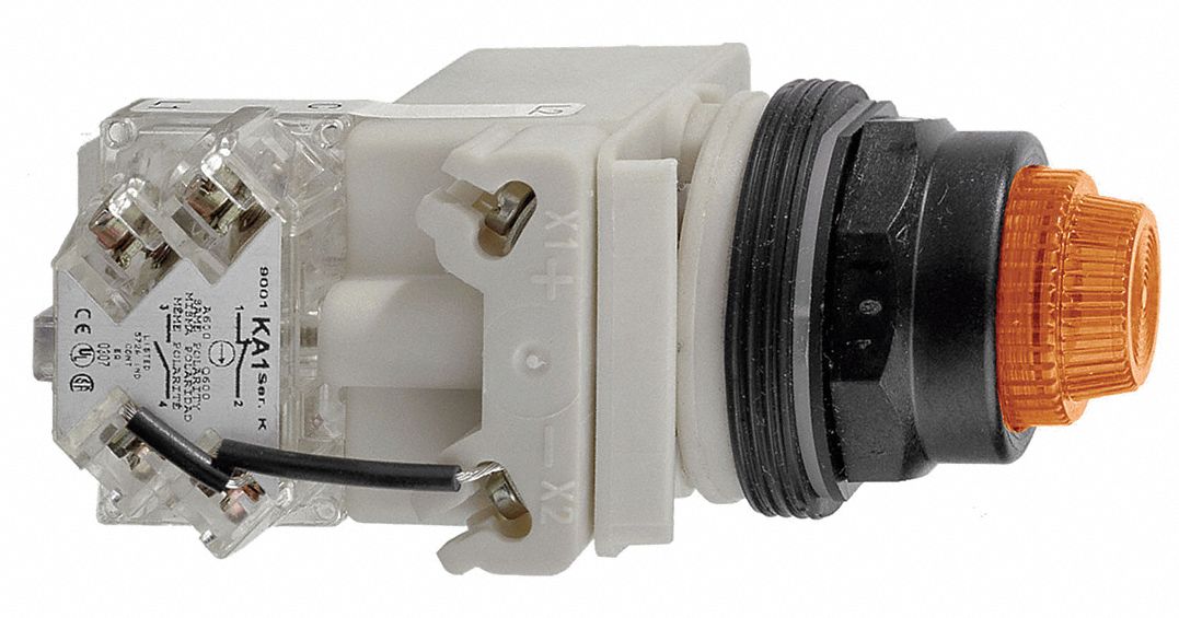 Pilot Light: 30 mm Panel Mounting Size, Amber, LED, 9001SK Series