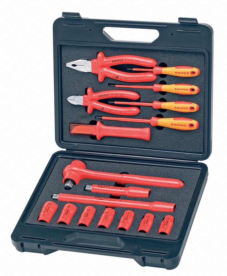 Knipex 17 Total Pcs Sae Insulated Tool Kit 45j34598 99 11 Grainger