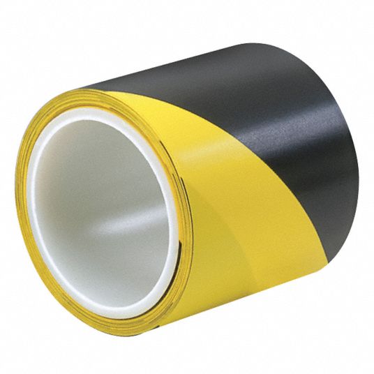 3M Hazard Marking Vinyl Tape, Striped, Continuous Roll, 2 in Width, 1