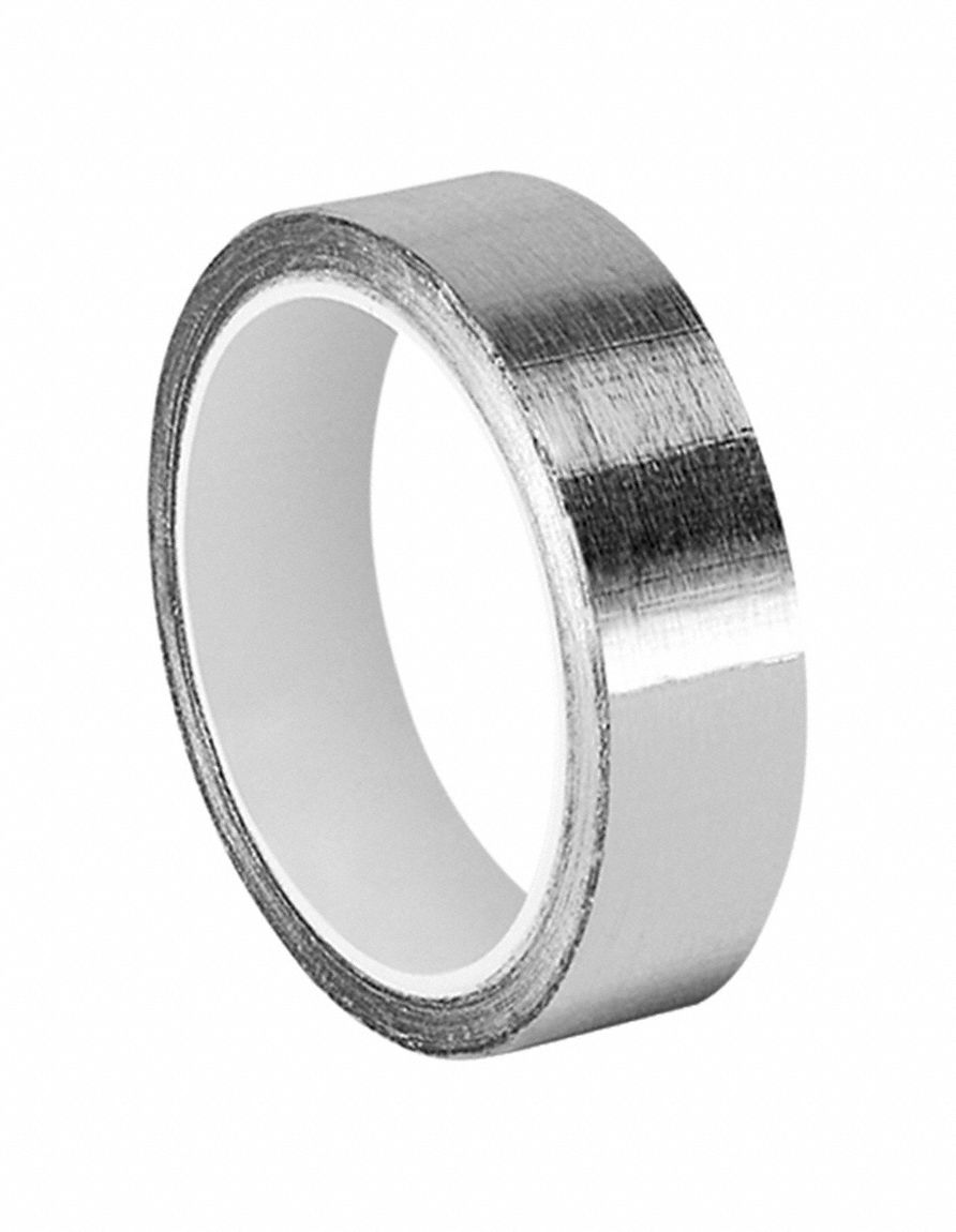 Conductive Electrical Tape: 3/4 in Wd, 6 yd Lg, 4 mil Thick, 600 V Volt Rating, Silver, Acrylic