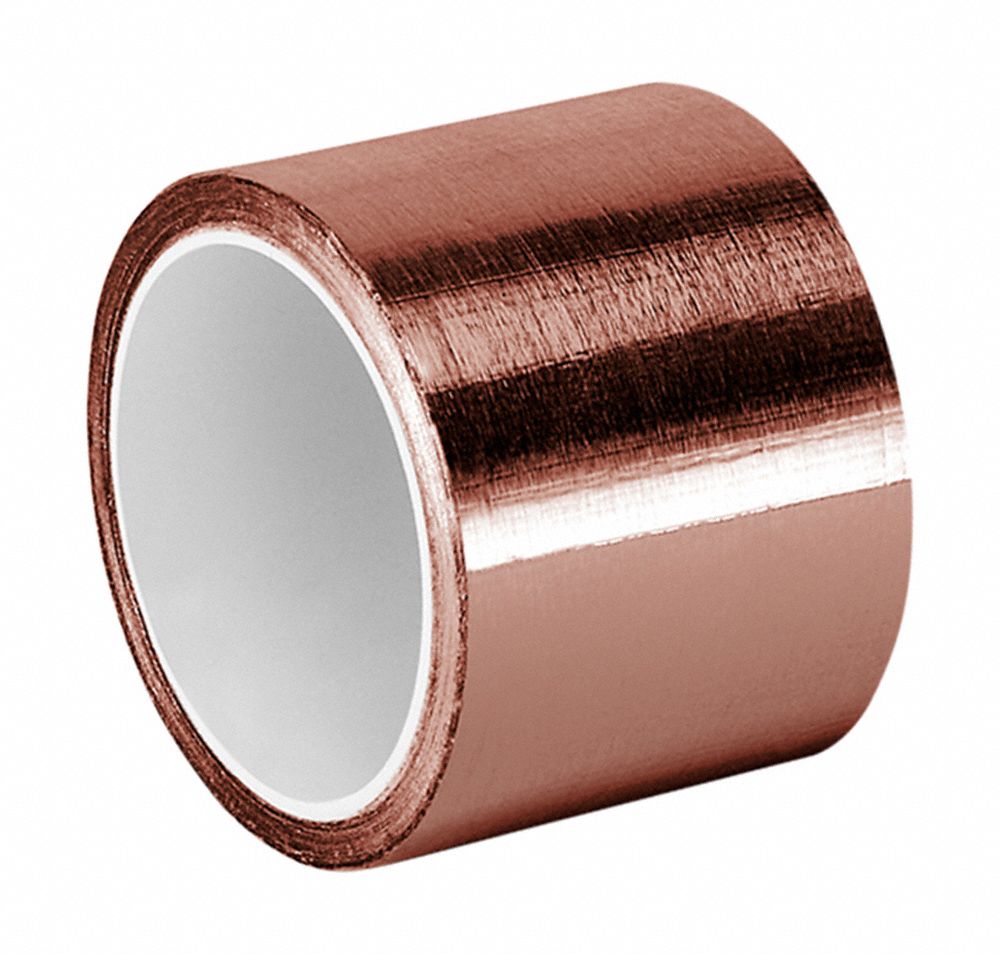 CONDUCTIVE ELECTRICAL TAPE, GENERAL PURPOSE FOIL, 1125, 2 IN X 18 FT, 3.5 MIL, COPPER