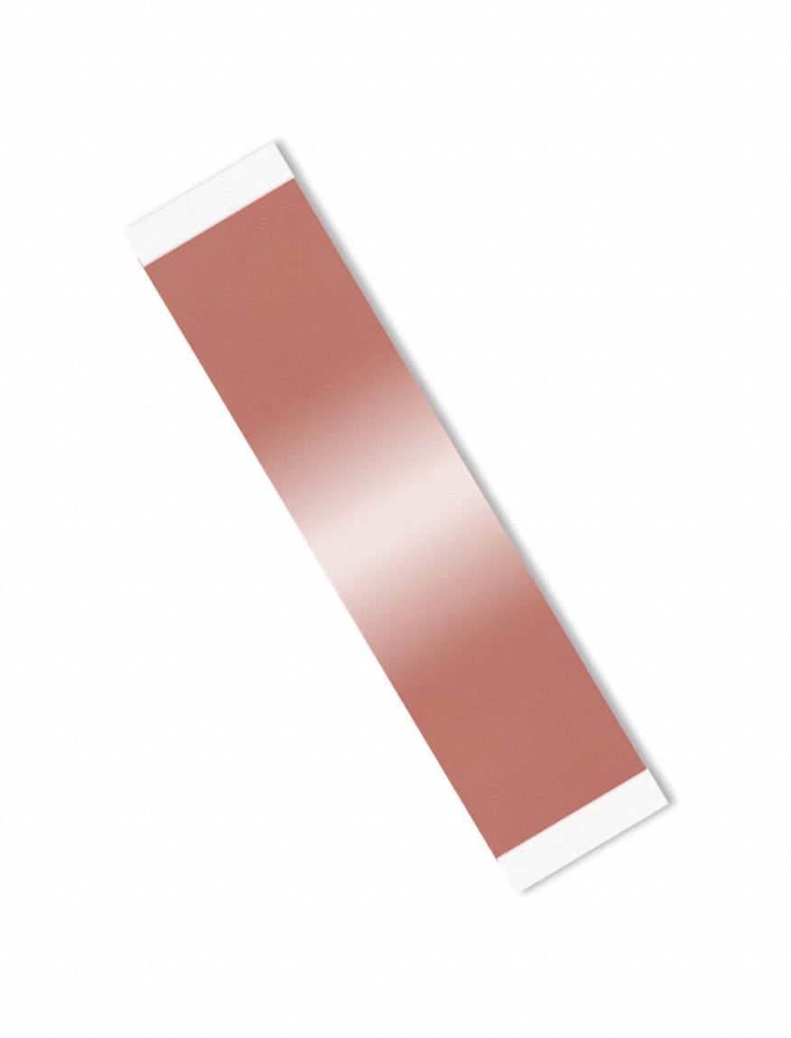 Conductive Electrical Tape: Strip, 3/4 in x 3 in, 3.5 mil Thick, 600 V Volt Rating, Copper Foil