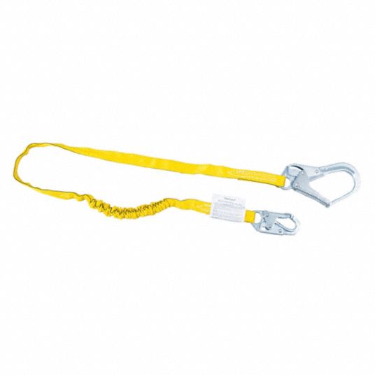 1 x 6' Ultra-Tube shock absorbing Y Lanyard w/large Rebar hook, Loop and  D-Ring Extender Loop. - Fall Protection For The Framing Industry