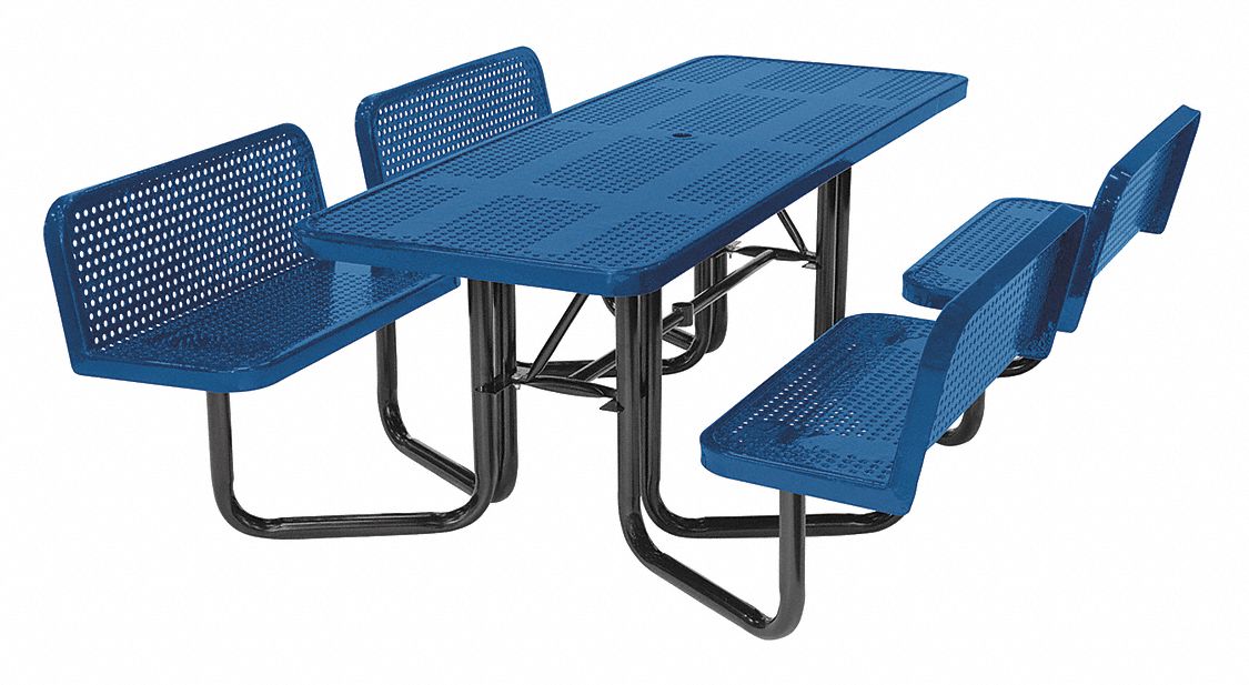 SUNCAST COMMERCIAL, Rectangle, Steel, Picnic Table 45JR88MPTPLC8101B