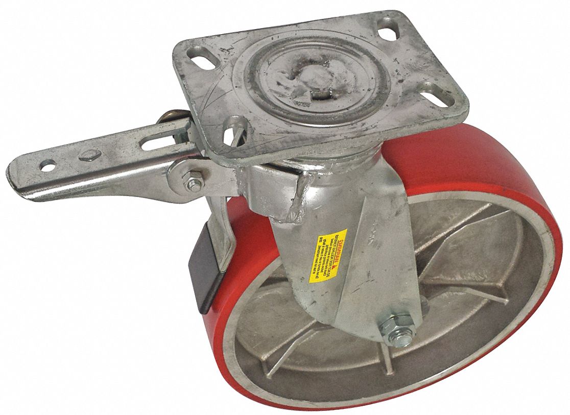 Standard Plate Caster: 12 in Wheel Dia., 2300 lb, 14 1/2 in Mounting Ht