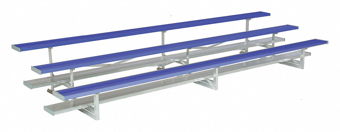 National Recreation Systems 15 Ft Bleacher With 30 Seats In 3 Rows Blue 45jt63 Nb 0315astd Pcb Grainger