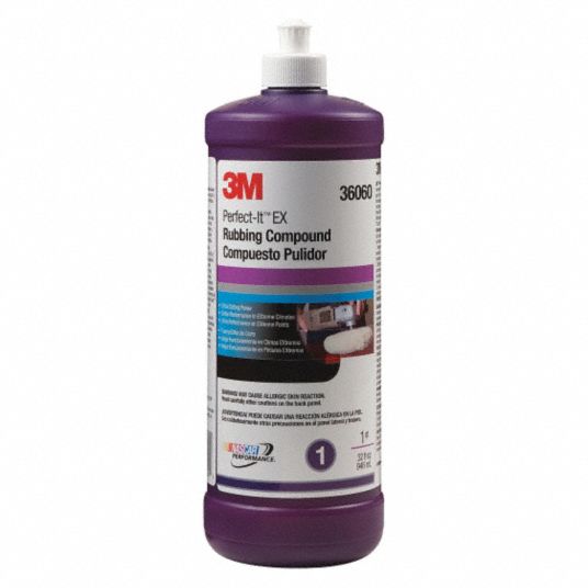 3M Abrasive Rubbing Compound, Liquid, 32 oz, Plastic Bottle, Liquid