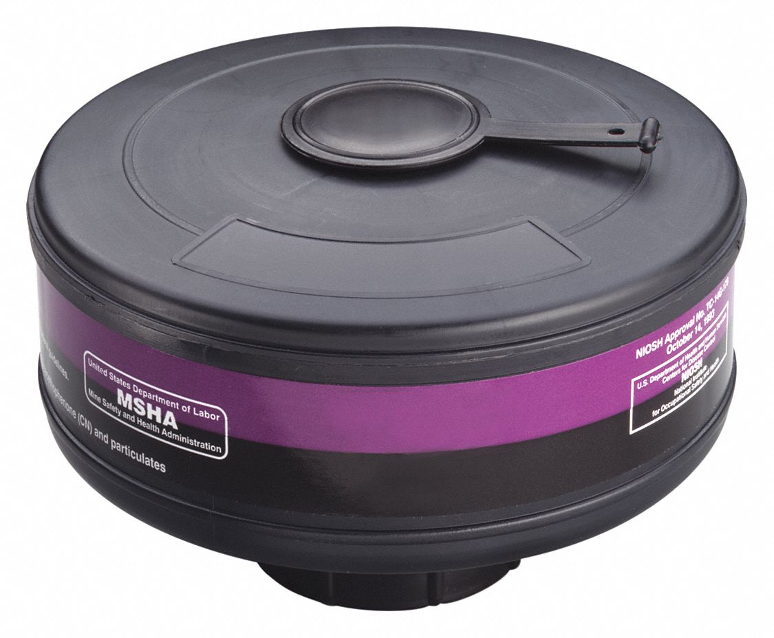 3M, Magenta/Black Color, Threaded, Gas Mask Canister 45JU5945002